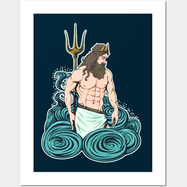 God of the sea Wall Art by cb-illustratie